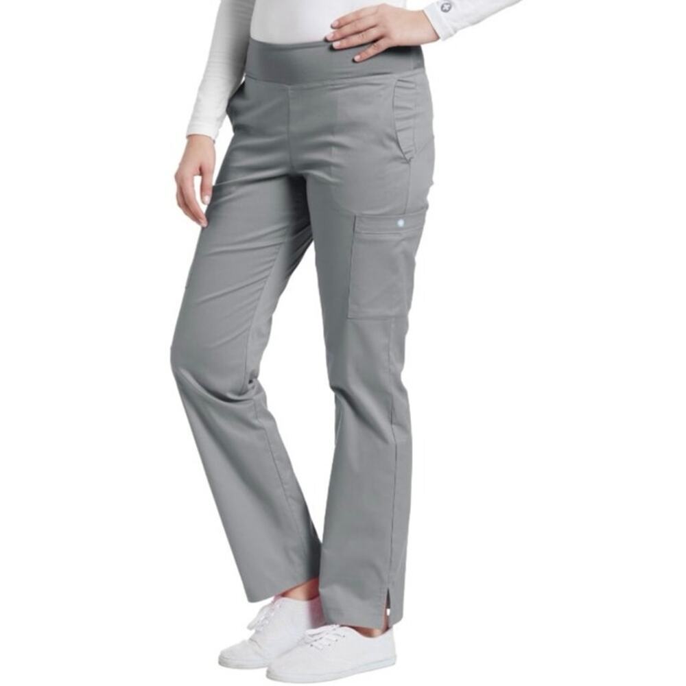 Allure XS Gray‎ Yoga Scrub Pants Stretch Waist Pocket Cargo Comfort Nurse Doctor